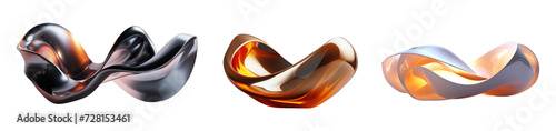 3d abstract gradient geometric shape isolated on transparent background, futuristic design.