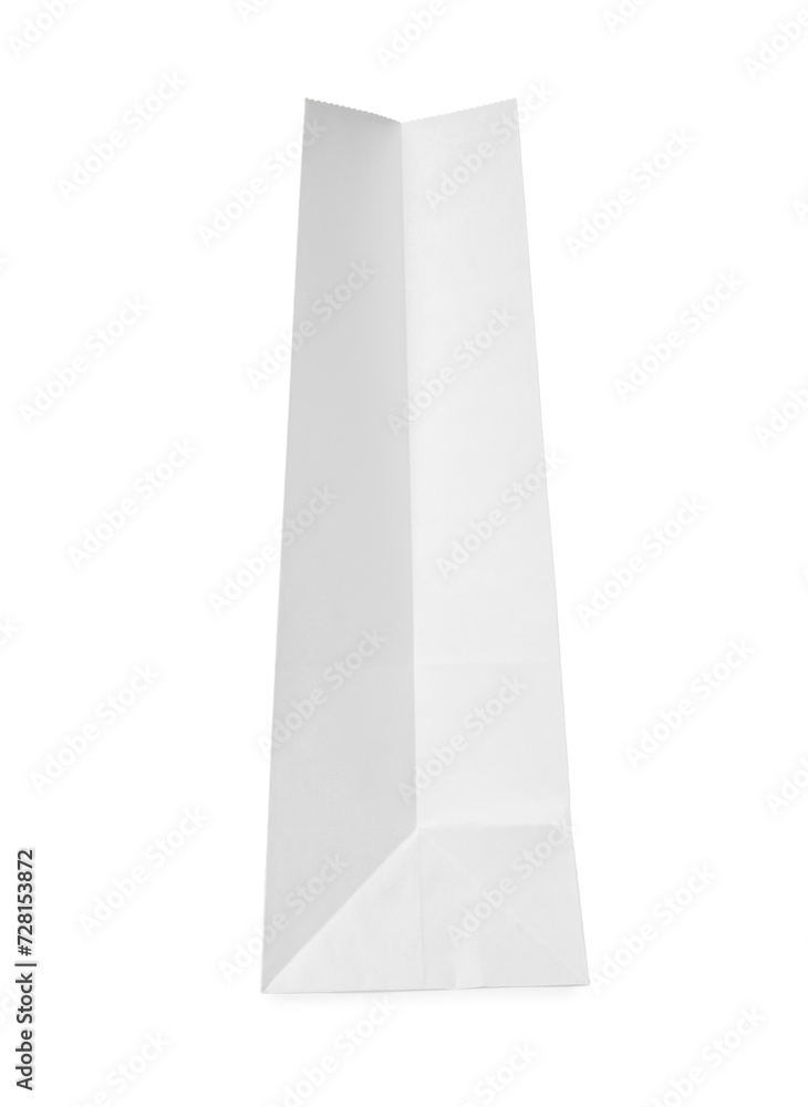 One open paper bag isolated on white One open paper bag isolated on white