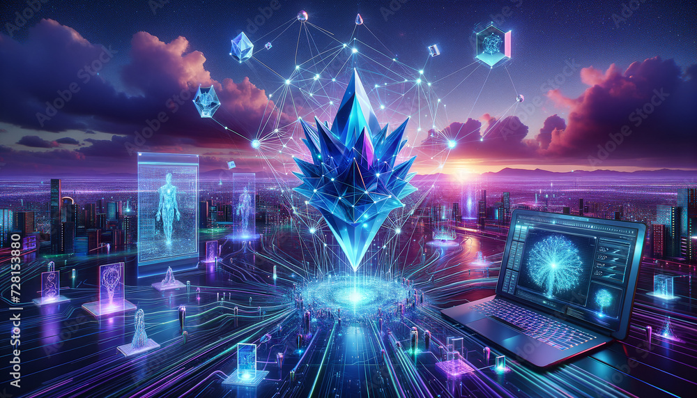 Obraz premium Neural Nexus: Future Techs Powerful Pulse