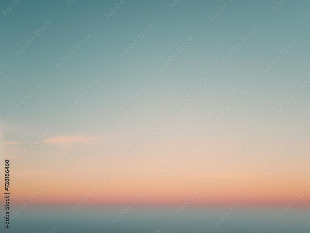 minimal scenic view of sunset sky with moon, ivory/blue color palette, muted colors, simple, ethereal, no clouds, no sun Ai generative