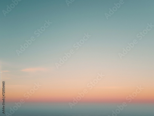 minimal scenic view of sunset sky with moon, ivory/blue color palette, muted colors, simple, ethereal, no clouds, no sun Ai generative