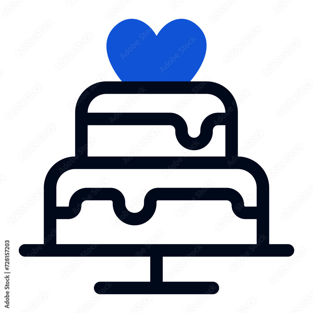 Wedding Cake Vector Icon Illustration in Duotone Style, Suitable for Web & Apps, Presentation, or Social Media Wedding Cake Vector Icon Illustration in Duotone Style, Suitable for Web & Apps, Presentation, or Social Media