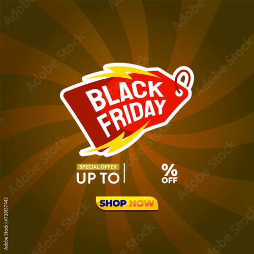 black friday sale discount template banner with copy space for product sale with abstract gradient brown background design