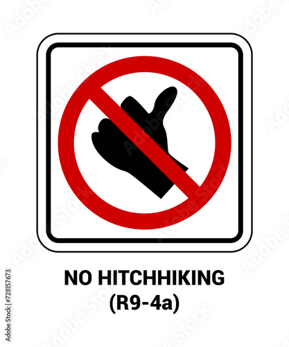 NO HITCHHIKING SIGN, Pedestrian and Bicycle Signs US ROAD SYMBOL SIGN MUTCD