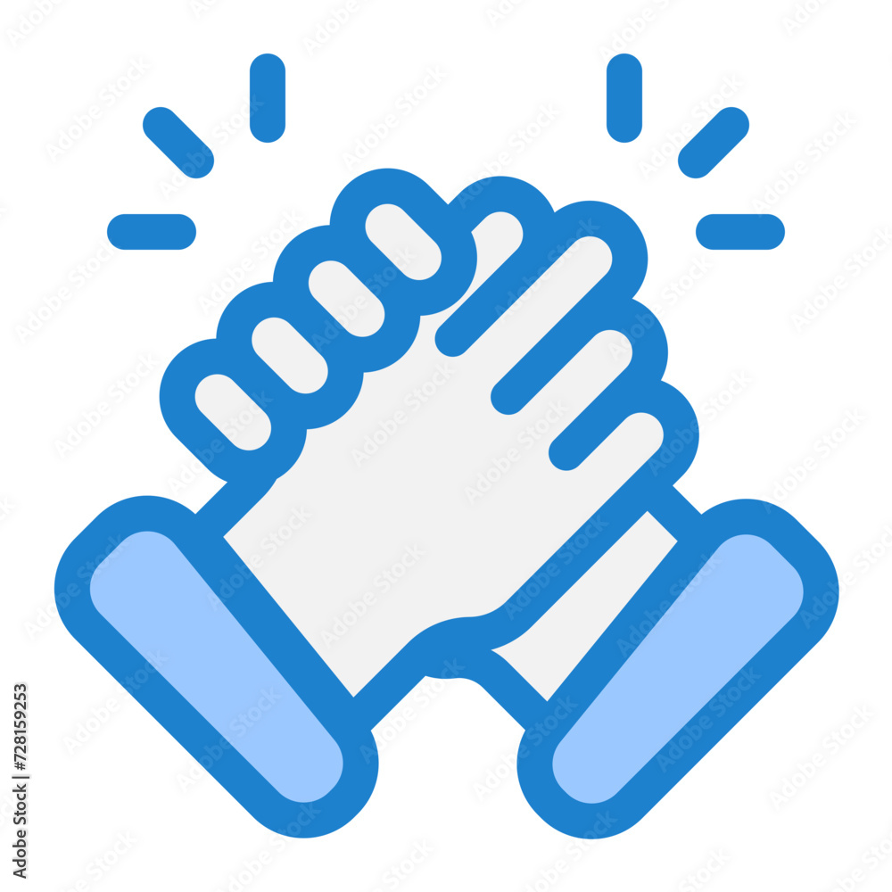 Handshake Vector Icon Illustration in Blue Style, Suitable for Web & Apps, Presentation, or Social Media Handshake Vector Icon Illustration in Blue Style, Suitable for Web & Apps, Presentation, or Social Media