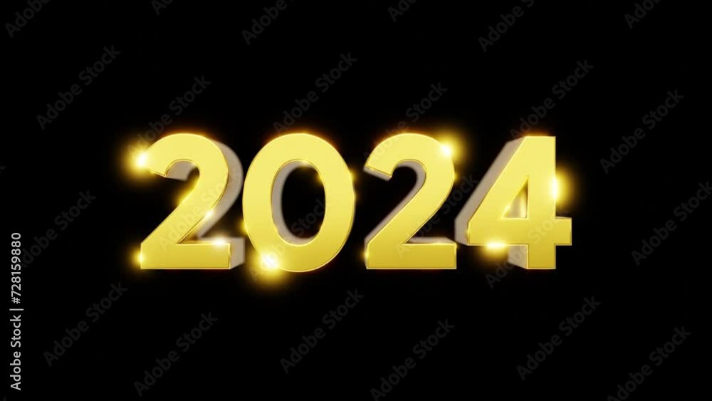 2024 3d number text gold illustration render 2024 3d number text gold illustration render