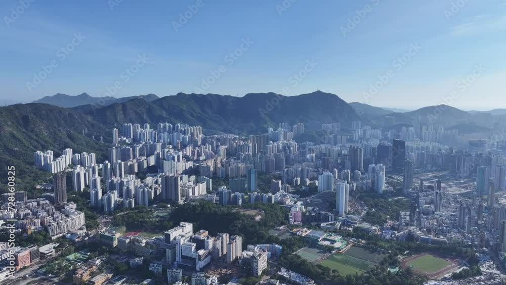 Aerial drone skyview in Sham Shui Po Kowloon Tong Shek Kip Mei Wong Tai Sin Lok Fu Wang Tau Hom San Po Kong Kowloon City Kai Tak Sung Wong Toi residential community near Lion Rock mountain Hong Kong Aerial drone skyview in Sham Shui Po Kowloon Tong Shek Kip Mei Wong Tai Sin Lok Fu Wang Tau Hom San Po Kong Kowloon City Kai Tak Sung Wong Toi residential community near Lion Rock mountain Hong Kong