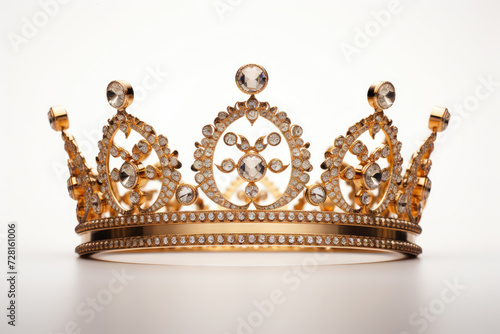 Jeweled Elegance Gold Crown Encrusted with Precious Stones