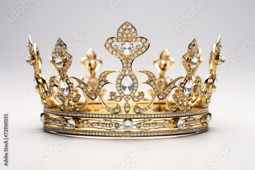 Circle of Royalty Golden Filigree Crown with Crystal Loops