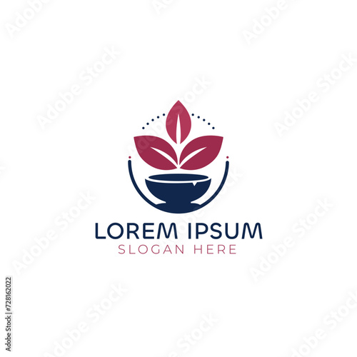Modern Traditional Herbs Alternative Medicine Logo Illustration In Isolated Black Background