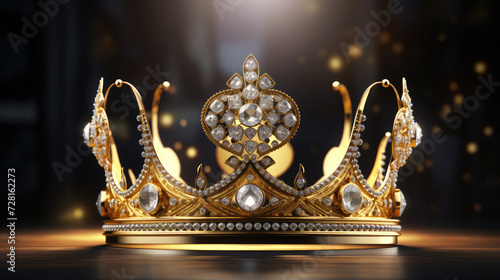 Aristocratic Opulence Lavish Crown with Luminous Blue Jewels