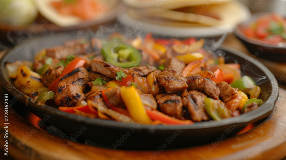 As the platter of fajitas approaches your table the sizzling sound gets louder and the scent of grilled meat and vegetables intensifies. Its a feast for the eyes and the taste