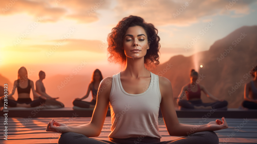 Yoga at Sunset - Mindfulness and Relaxation in a Tranquil Setting Yoga at Sunset - Mindfulness and Relaxation in a Tranquil Setting