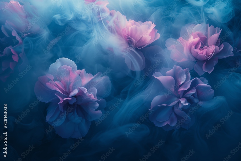 Fototapeta premium mysterious flowers in mist