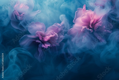 background with misty covered flowers