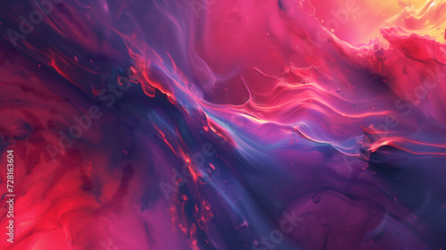 Close up abstract background with torrent of colors. Flows and waves of digital data particles. Swirling energy. AI technology wallpaper. 