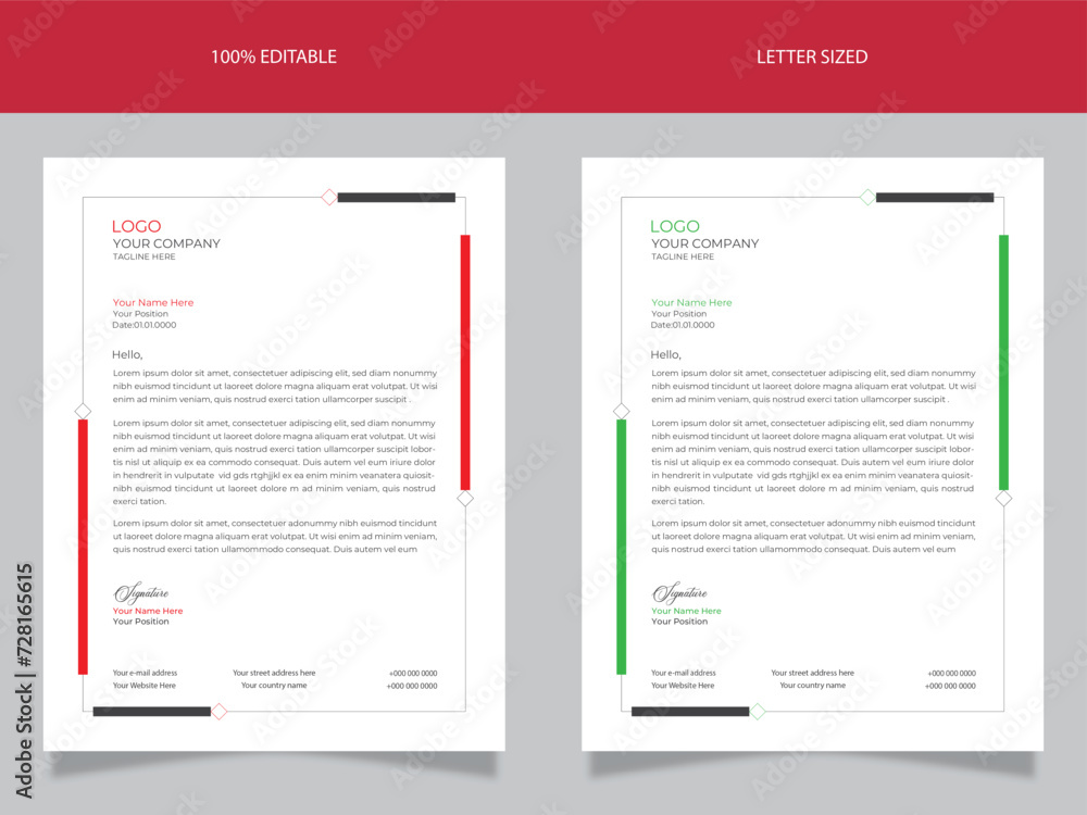 Creative a4 letterhead design template Creative a4 letterhead design template