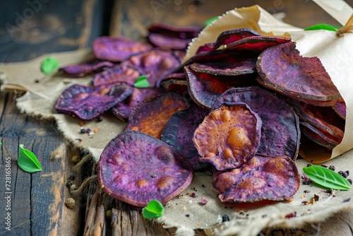 baked purple sweet potato chips