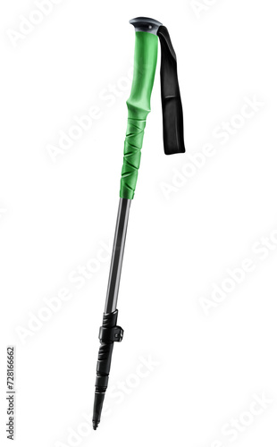 Hand drawn watercolor of trekking poles Isolated on transparent background.