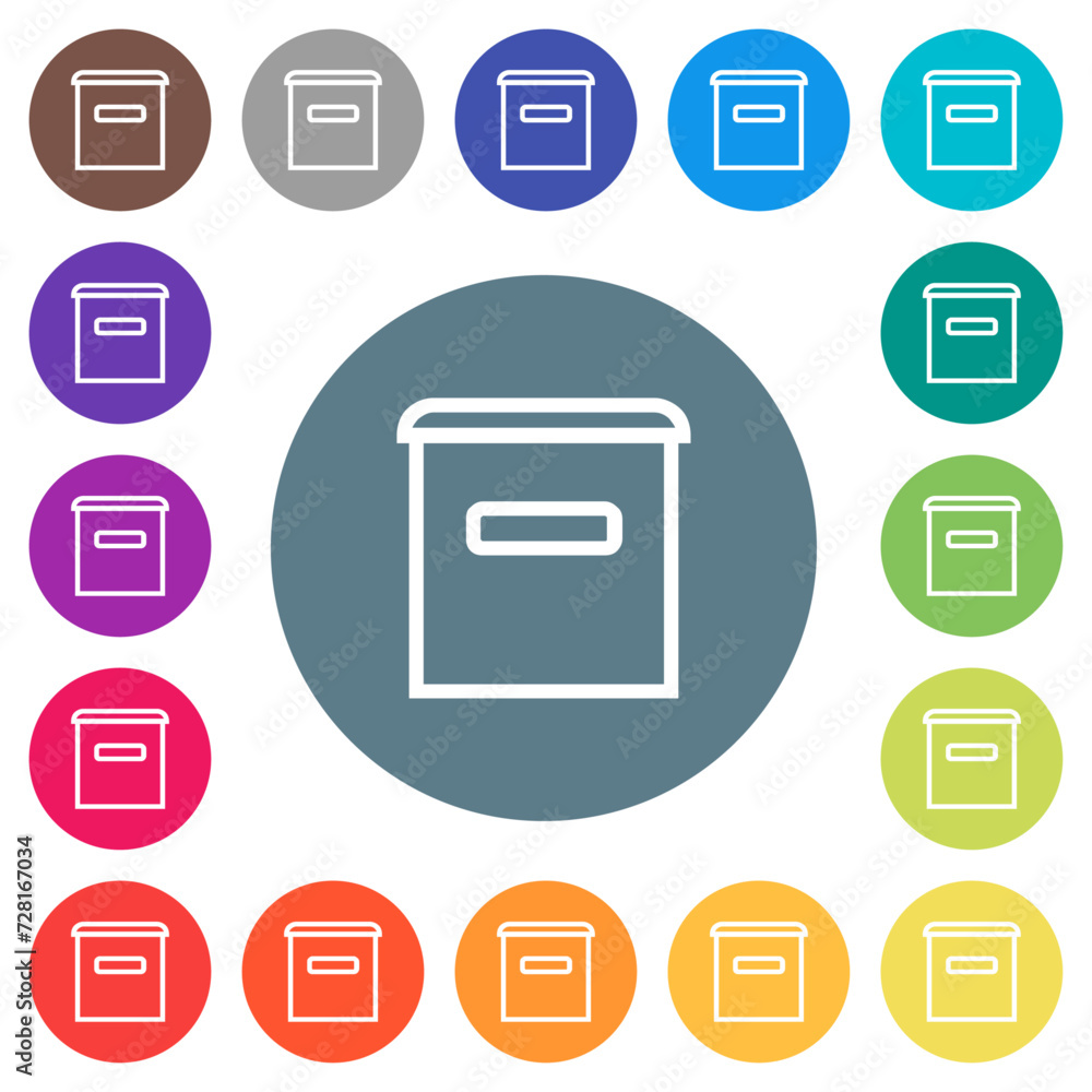 Mailbox outline flat white icons on round color backgrounds Mailbox outline flat white icons on round color backgrounds
