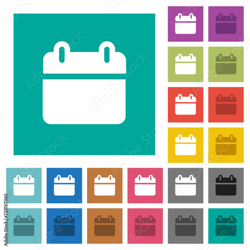 Calendar solid square flat multi colored icons