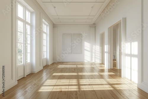 Blank horizontal poster frames mock up in minimal white style living room interior  modern living room interior background