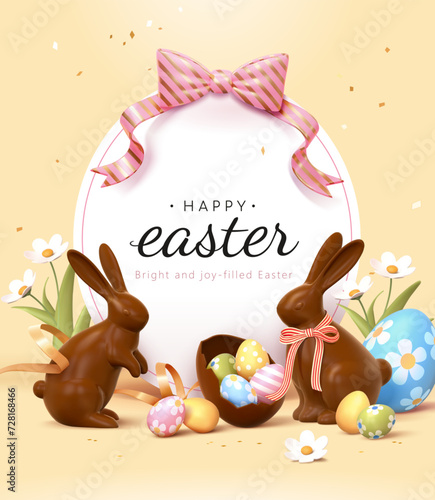 3D chocolate bunny Easter card