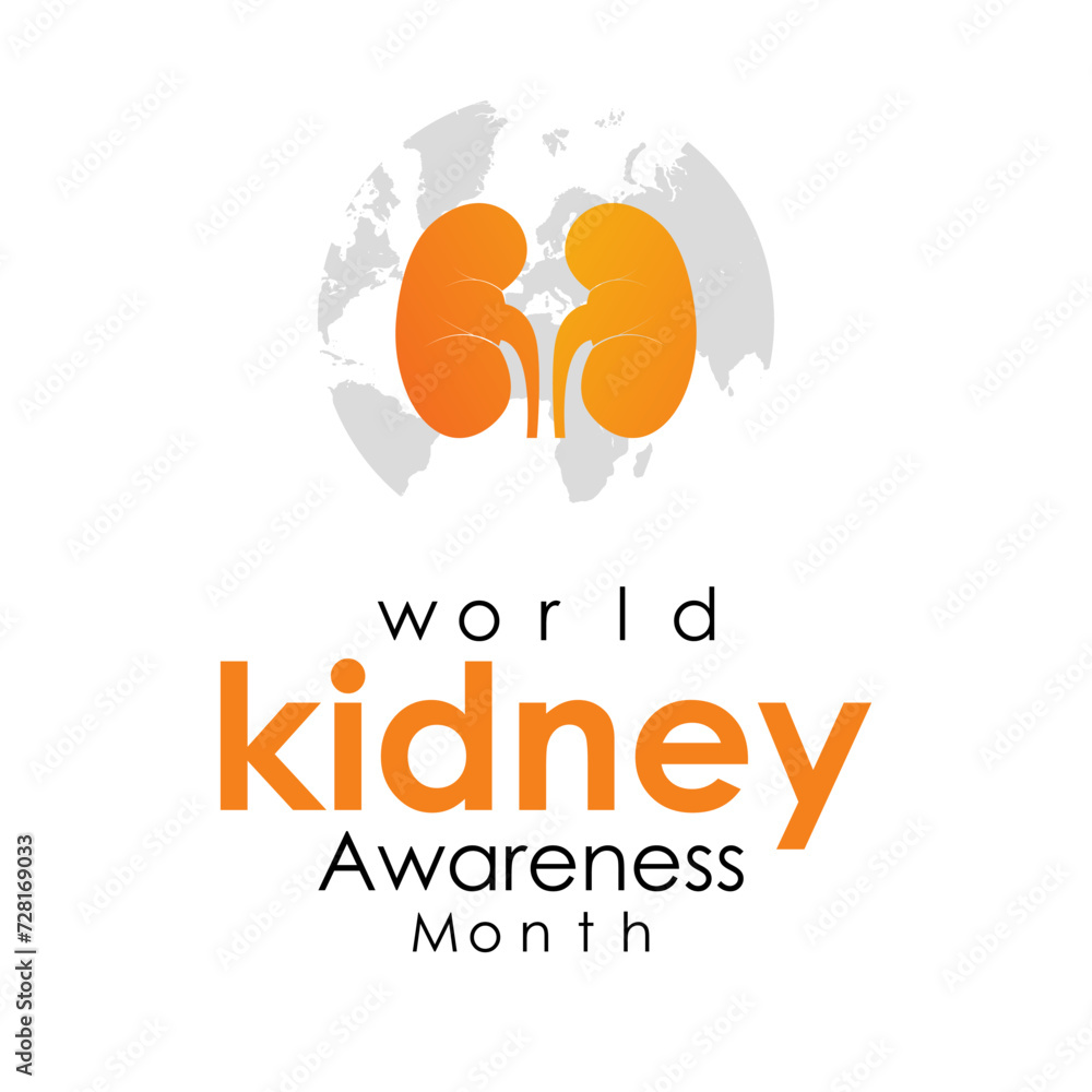 March is National Kidney Month. Holiday concept. Banner poster, flyer and Banner, background design. March is National Kidney Month. Holiday concept. Banner poster, flyer and Banner, background design.