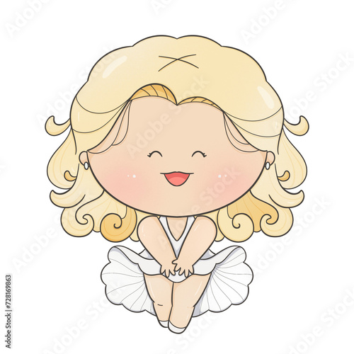 Quadro su tela Marilyn Monroe American actress in cartoon style