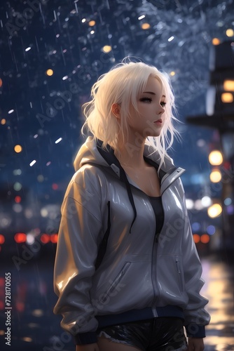 Anime girl in rain, Anime Girl Wallpaper, Anime Fantasy Art, Anime Illustration, AI Generative