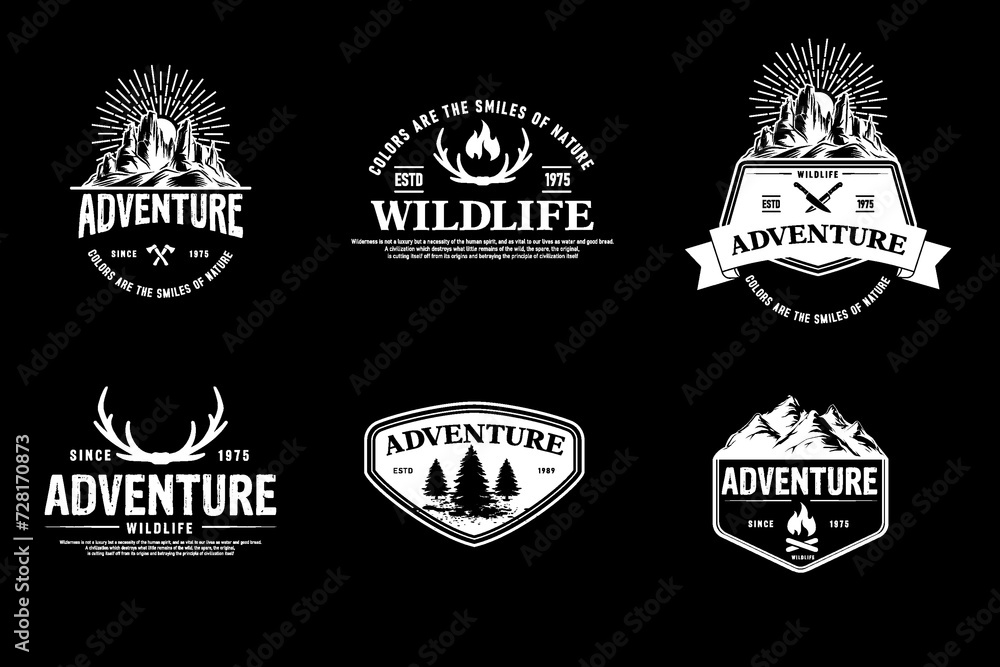 Obraz premium Retro badge. Old emblem, logo frame and vintage silhouette badges hipster design vector set