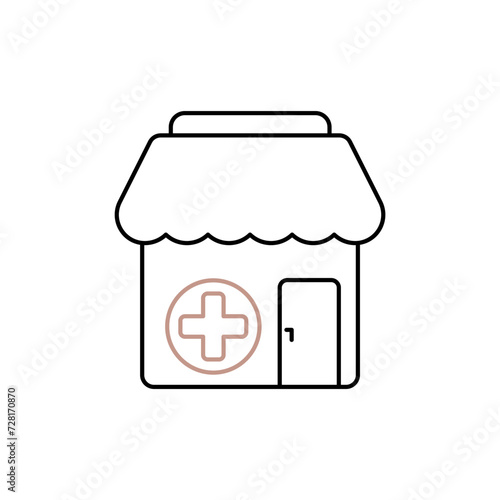 pharmachy Icon Vector Design Template. Editable Stroke. photo