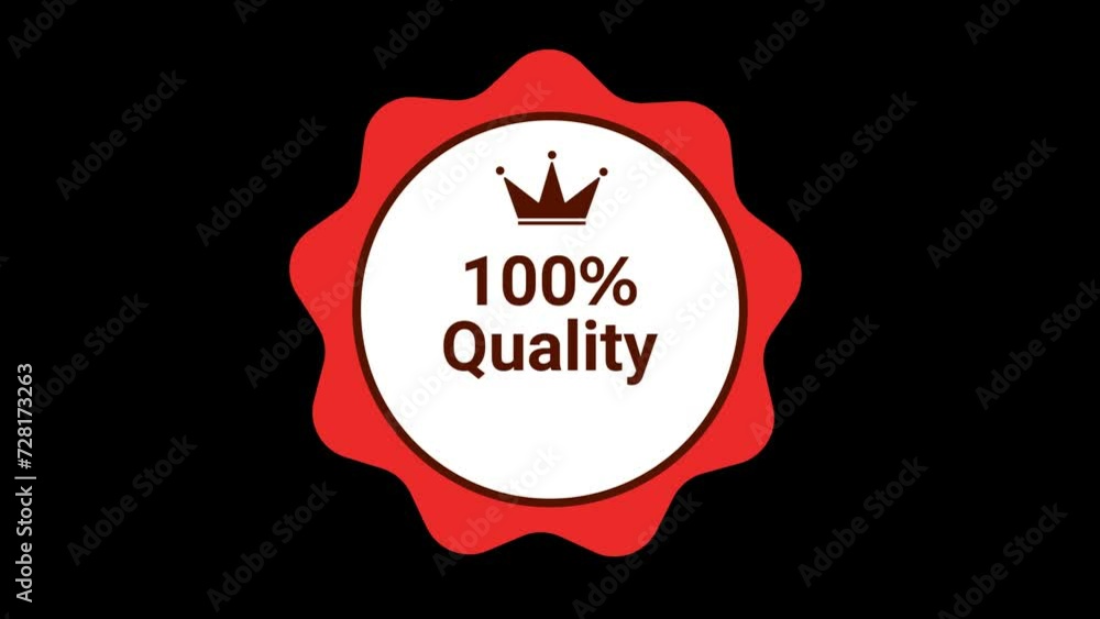100% Quality Badge symbol. motion graphics 100% Quality Badge symbol. motion graphics