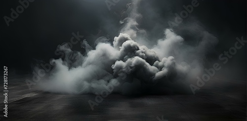 Smoke black ground fog cloud floor mist background steam dust dark white horror overlay.