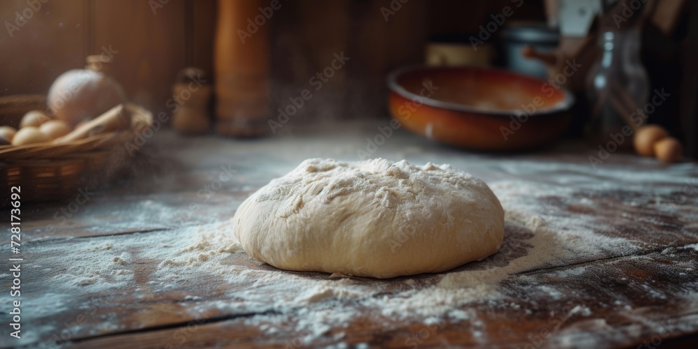 Bread dough on table with natural light Bread dough on table with natural light