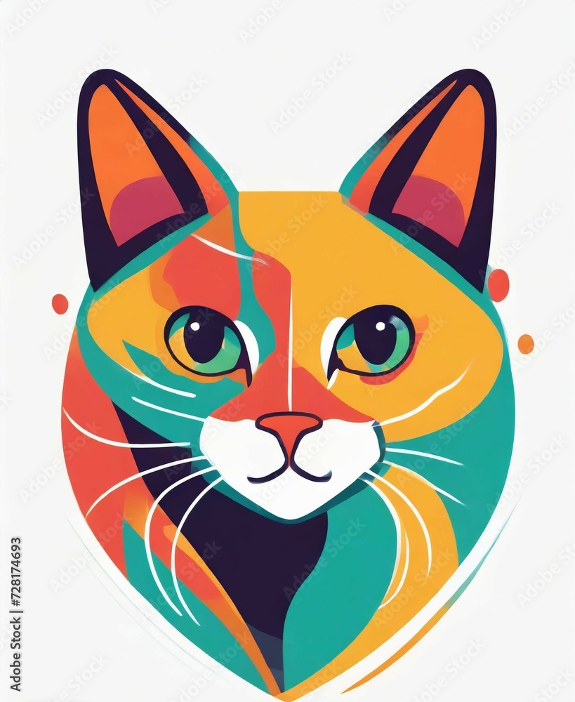 Flat illustration cat