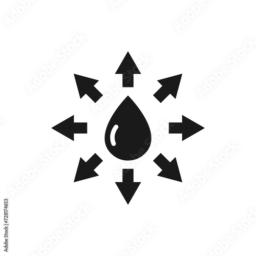 Water with multi-directional arrow icon flat style isolated on white background. Vector illustration Free Download Water with multi-directional arrow icon flat style isolated on white background. Vector illustration - GFXLoad