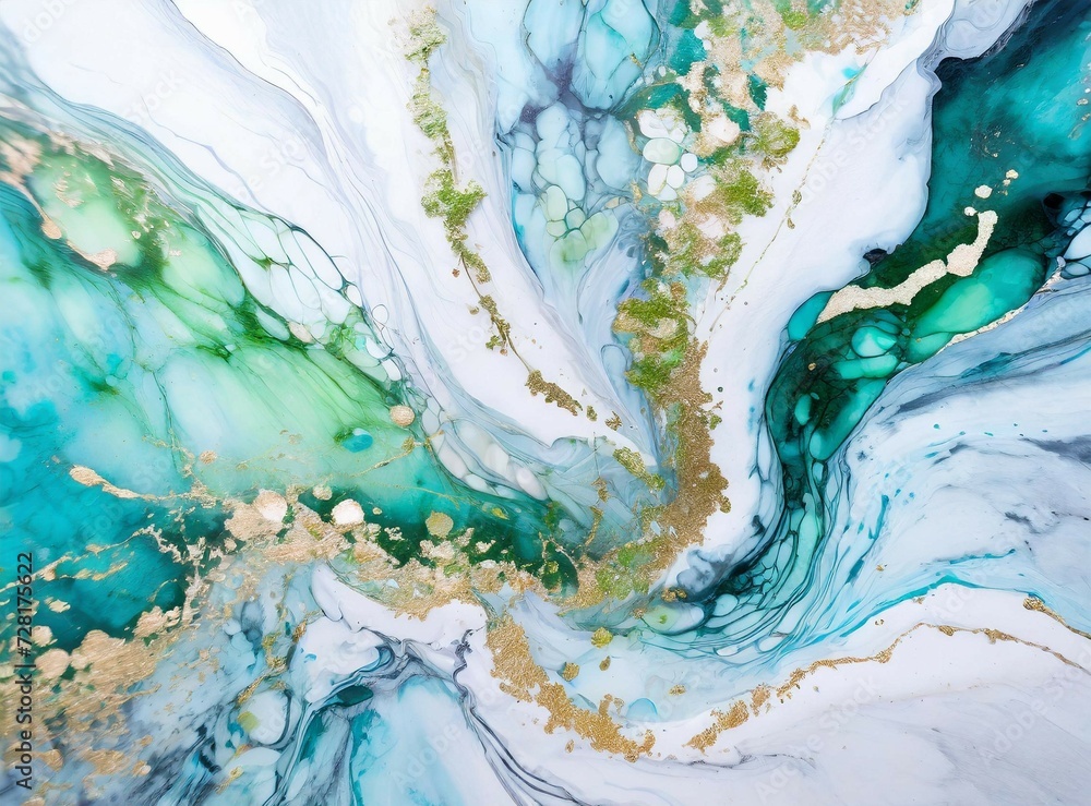 Abstract turquoise light blue marble and watercolor background Abstract turquoise light blue marble and watercolor background