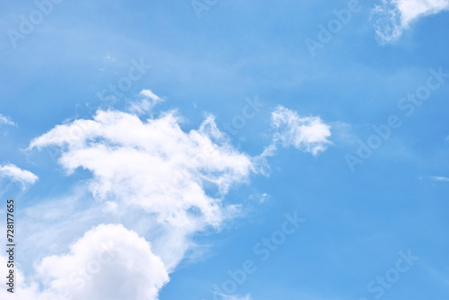 Light blue sky and white clouds. With copy space. 