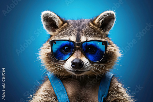raccoon with blue glasses © IOLA