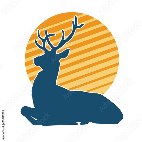 Silhouette of a deer wild forest animal with antlers.
