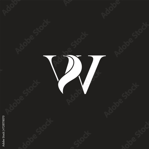 letter w curves smoke elegant logo vector