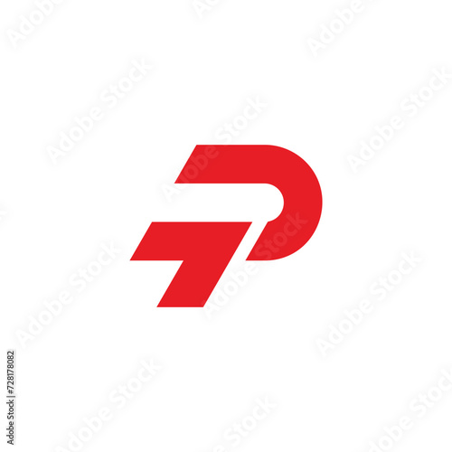 letter p arrow up geometric logo vector