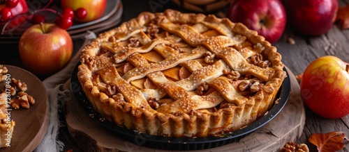 Delicious Apple Pie with Crunchy Walnuts: A Perfectly Typical Autumn Dish