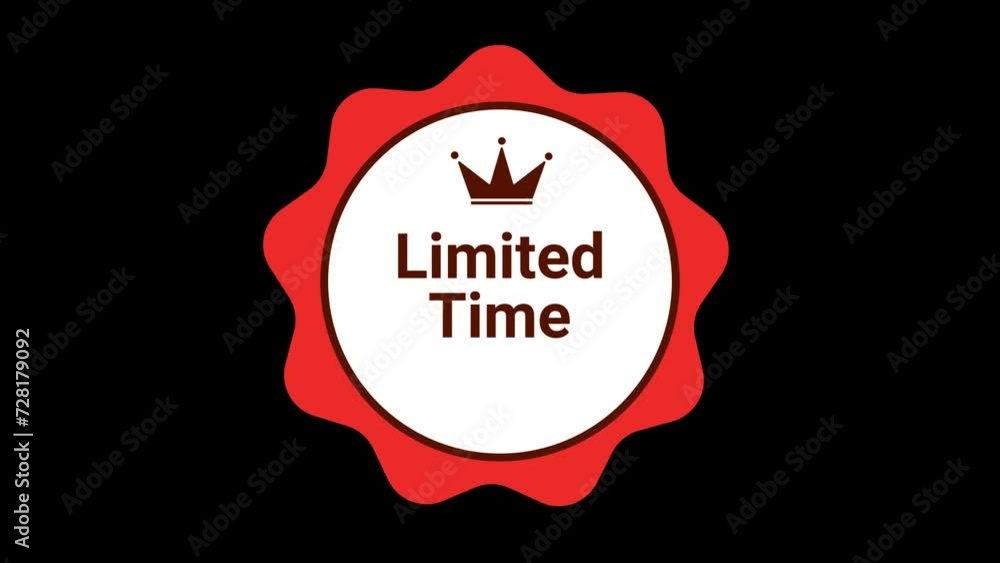 Limited time Badge symbol. motion graphics Limited time Badge symbol. motion graphics