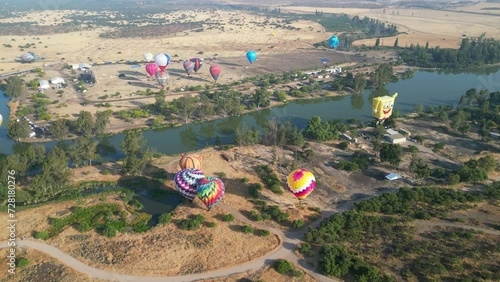spongebob hot air balloon flying over lagoon caren chile photo