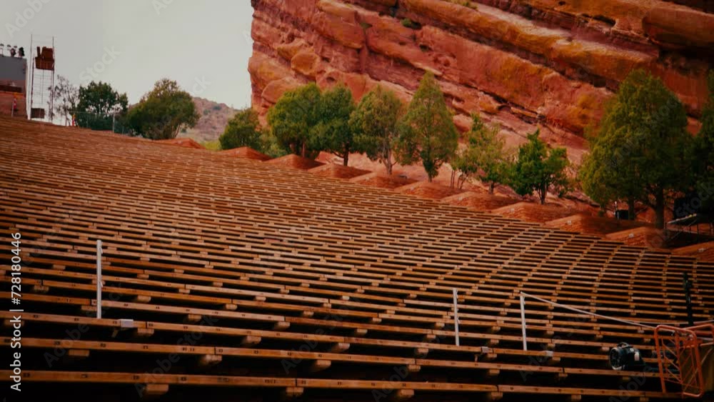 Red Rocks Empty Shot at Red Rocks Amphitheatre of the empty seating across the venue ...