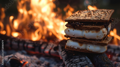With each bite of the perfectly toasted marshmallow and gooey chocolate sandwiched between crispy graham crackers your taste buds are transported to a nostalgic summer night photo