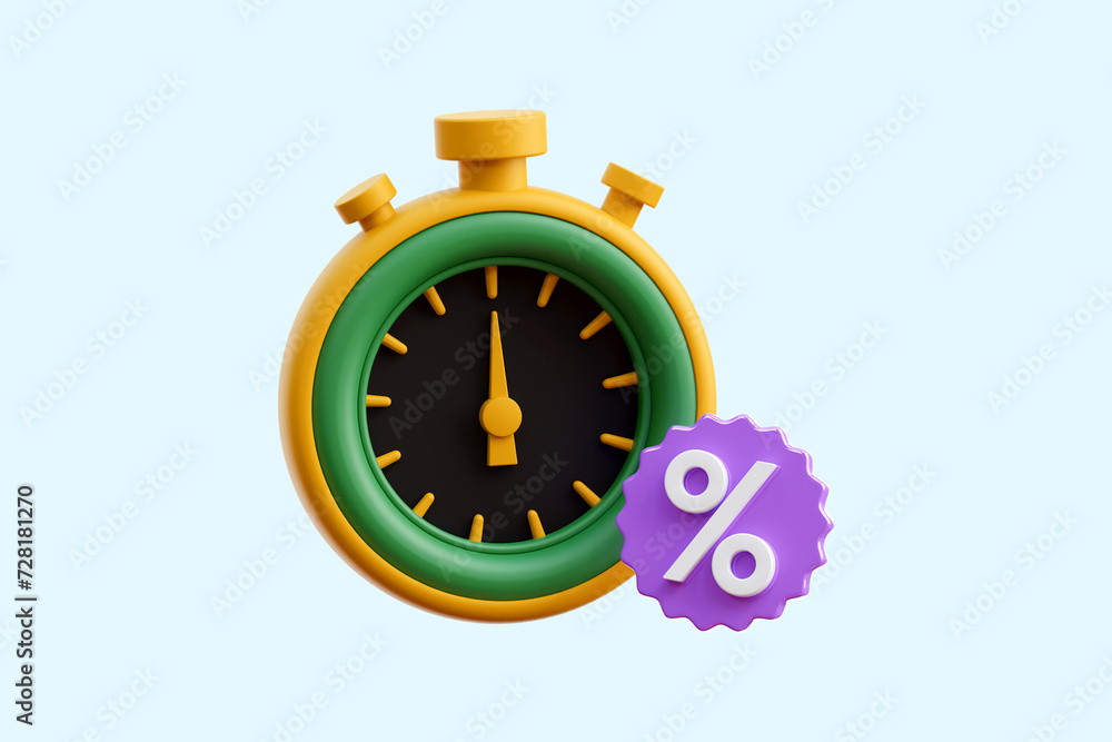 Sale Time 3D Icon Illustration Sale Time 3D Icon Illustration