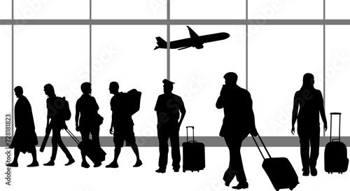 Airport Activity Vector Illustration